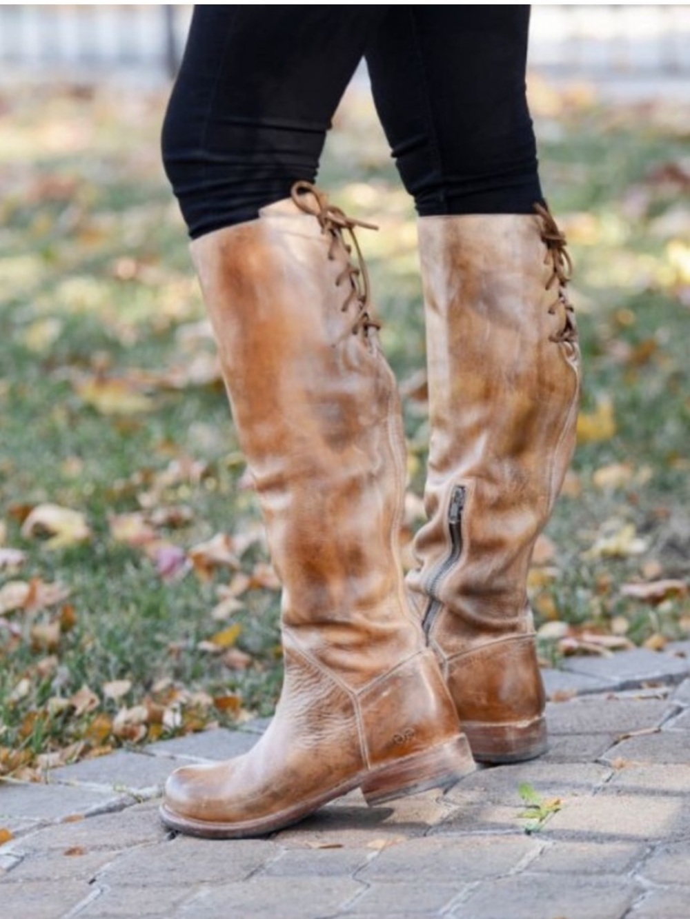 Bed|Stu Manchester Free People Distressed Rustic Leather Tall Boho Riding Boots - Picture 5 of 15